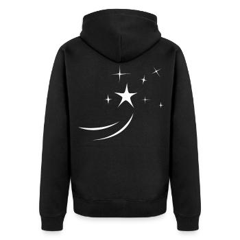 Shooting star - Unisex Premium Organic Zip Hoodie - black - Back - Nico (187cm)
