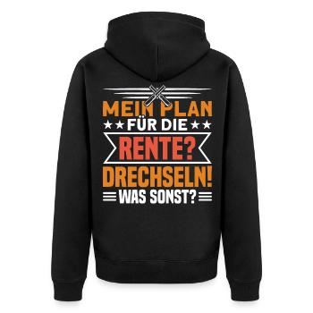 Drechsler Drechseln Handwerker - Unisex Premium Bio Zip Hoodie - Schwarz - Hinten - Nico (187cm)