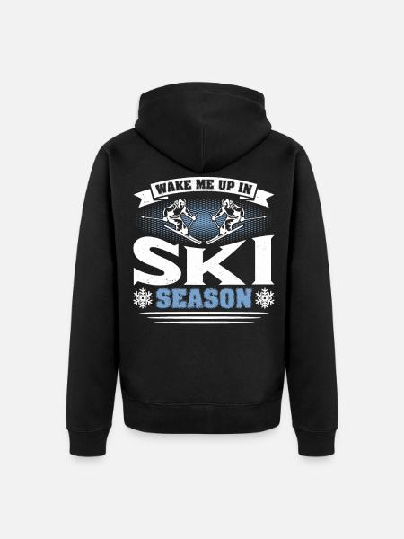 Skier Skiing Skiing - Unisex Premium Organic Zip Hoodie - black