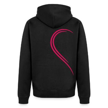 demi-cœur amour rouge - Veste à capuche bio Premium Unisexe - noir - Dos - Nico (187cm)