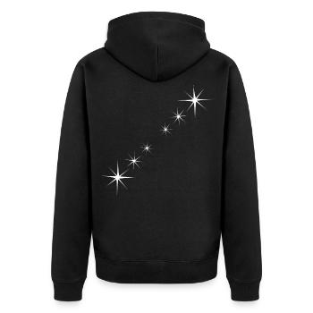 Étoiles Blanc - Veste à capuche bio Premium Unisexe - noir - Dos - Nico (187cm)