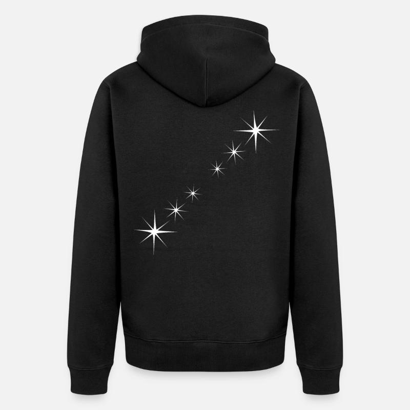Étoiles Blanc - Veste à capuche bio Premium Unisexe - noir