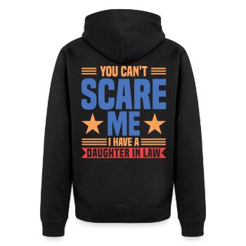 Schwiegermutter Familie - Unisex Premium Bio Zip Hoodie - Schwarz - Hinten - Nico (187cm)