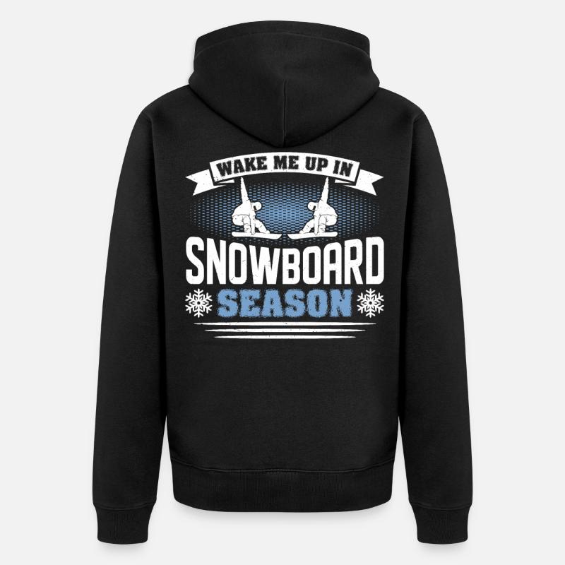 Snowboarder Snowboarden Snowboard - Unisex Premium Bio Zip Hoodie - Schwarz