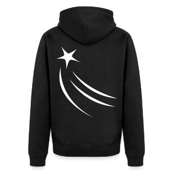 Shooting star - Unisex Premium Organic Zip Hoodie - black - Back - Nico (187cm)