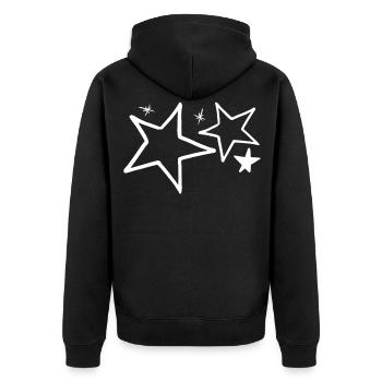 Étoiles Blanc - Veste à capuche bio Premium Unisexe - noir - Dos - Nico (187cm)