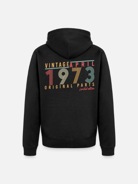 April 1973 Original - Unisex Premium Organic Zip Hoodie - black