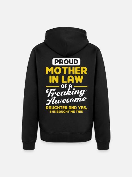 Schwiegermutter Mutter Schwiegermutter - Unisex Premium Bio Zip Hoodie - Schwarz