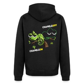 Chameleon Chameleoff Light Switch Camouflage Lizard - Unisex Premium Organic Zip Hoodie - black - Back - Nico (187cm)
