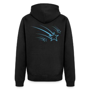 Shooting Stars Blue Design - Unisex Premium Organic Zip Hoodie - black - Back - Nico (187cm)