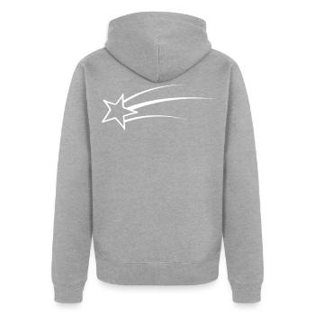Étoile filante - Veste à capuche bio Premium Unisexe - gris chiné - Dos - Nico (187cm)