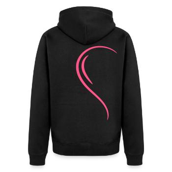 Half Heart Pink Love - Unisex Premium Organic Zip Hoodie - black - Back - Nico (187cm)