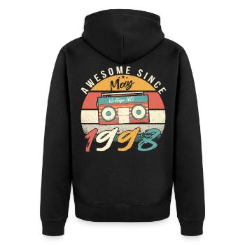 Mai 1998 Mois de naissance - Veste à capuche bio Premium Unisexe - noir - Dos - Nico (187cm)