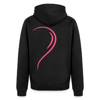 Half Heart Pink Love - Unisex Premium Organic Zip Hoodie - black - Back - Nico (187cm)