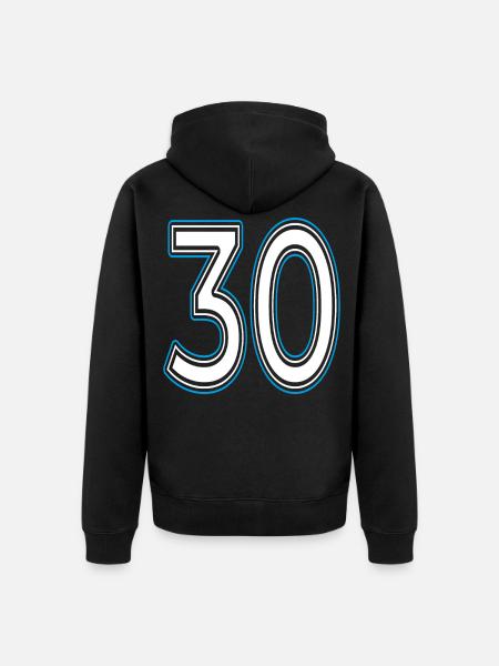 Number number 30 - Unisex Premium Organic Zip Hoodie - black