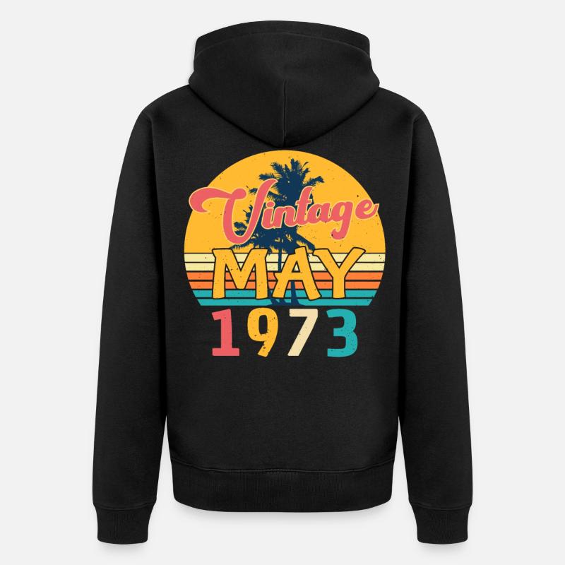 Mai 1973 Rétro - Veste à capuche bio Premium Unisexe - noir