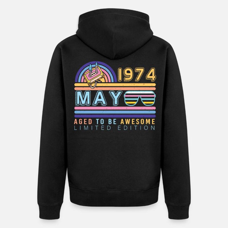 Millésime de mai 1974 - Veste à capuche bio Premium Unisexe - noir