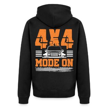 4x4 mode turned on - Unisex Premium Organic Zip Hoodie - black - Back - Nico (187cm)