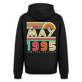 May 1995 Legendary - Unisex Premium Organic Zip Hoodie - black - Back - Nico (187cm)