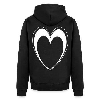 Cœur Blanc - Veste à capuche bio Premium Unisexe - noir - Dos - Nico (187cm)