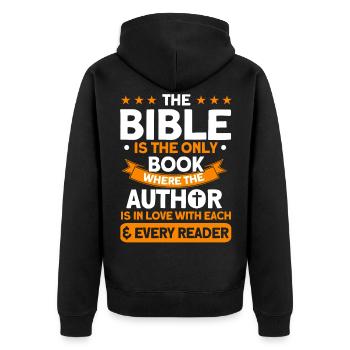 Église étudiante biblique Religieuse - Veste à capuche bio Premium Unisexe - noir - Dos - Nico (187cm)