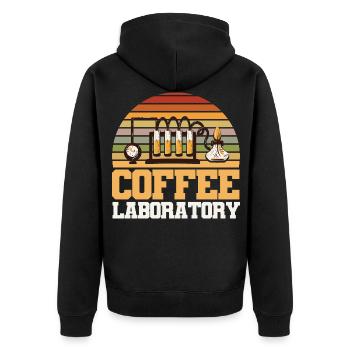 Laboratoire du café - Veste à capuche bio Premium Unisexe - noir - Dos - Nico (187cm)