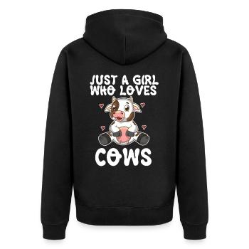Propriétaire d’une ferme de vaches laitières Amoureux des vaches - Veste à capuche bio Premium Unisexe - noir - Dos - Nico (187cm)