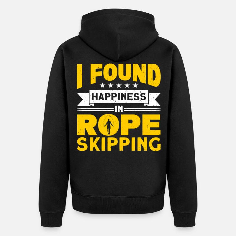 Seilspringen Seilhüpfen Springseil - Unisex Premium Bio Zip Hoodie - Schwarz