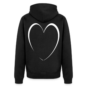 Cœur Blanc Simple - Veste à capuche bio Premium Unisexe - noir - Dos - Nico (187cm)