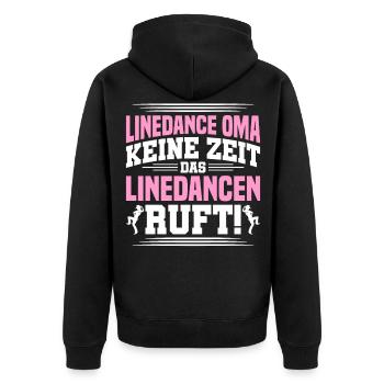 Das Linedance Ruft - Unisex Premium Bio Zip Hoodie - Schwarz - Hinten - Nico (187cm)