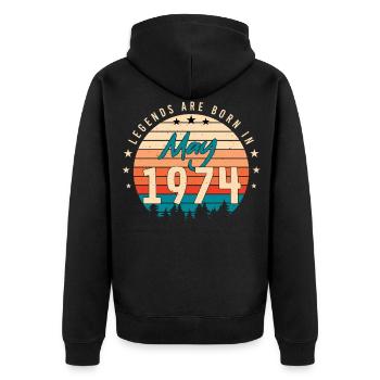 Mai 1974 Millésime - Veste à capuche bio Premium Unisexe - noir - Dos - Nico (187cm)