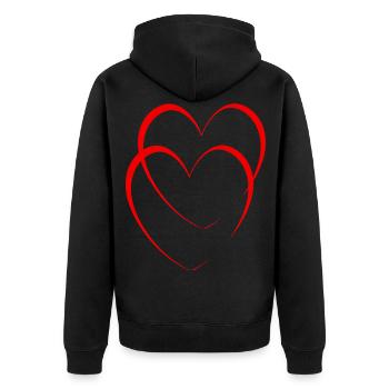 Cœurs rouges - Veste à capuche bio Premium Unisexe - noir - Dos - Nico (187cm)