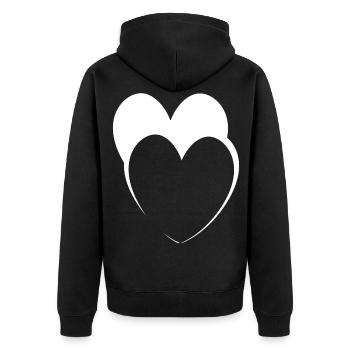 Idée cadeau Hearts White - Veste à capuche bio Premium Unisexe - noir - Dos - Nico (187cm)