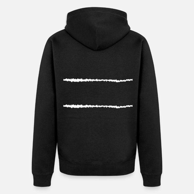 Barres blanches Wagerecht - Veste à capuche bio Premium Unisexe - noir