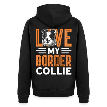 J’adore mon Border Collie - Veste à capuche bio Premium Unisexe - noir - Dos - Nico (187cm)