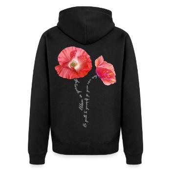 Poppies in sommer Mother's Day gift - Unisex Premium Organic Zip Hoodie - black - Back - Nico (187cm)