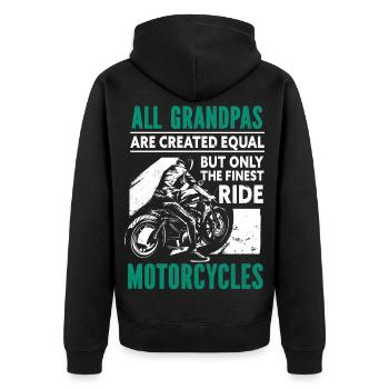 Motorcycle Grandpa – Meilleure attraction - Veste à capuche bio Premium Unisexe - noir - Dos - Nico (187cm)
