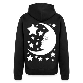 La lune au féminin - Veste à capuche bio Premium Unisexe - noir - Dos - Nico (187cm)