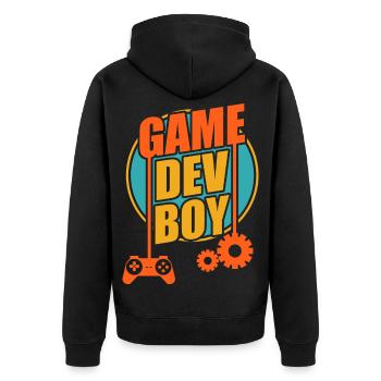 Game Developer Boy - Unisex Premium Organic Zip Hoodie - black - Back - Nico (187cm)