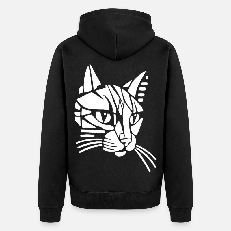 Chat tribal blanc - Veste à capuche bio Premium Unisexe - noir