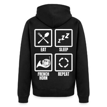 Manger Dormir Cor Français Répéter - Veste à capuche bio Premium Unisexe - noir - Dos - Nico (187cm)