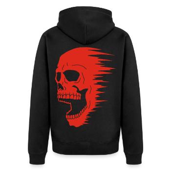 Red Skull and Speed - Unisex Premium Organic Zip Hoodie - black - Back - Nico (187cm)