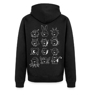 Des animaux sphériques ! - Veste à capuche bio Premium Unisexe - noir - Dos - Nico (187cm)