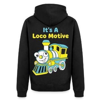 Locomotive Funny Train Jeu de mots Locomotive - Veste à capuche bio Premium Unisexe - noir - Dos - Nico (187cm)