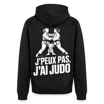 Je Peux Pas J'ai Judo Humour Cadeau - Veste à capuche bio Premium Unisexe - noir - Dos - Nico (187cm)