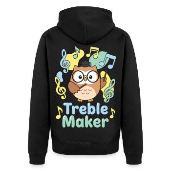 Treble Maker Musiker Musiklehrer Wortspiel - Unisex Premium Bio Zip Hoodie - Schwarz - Hinten - Nico (187cm)