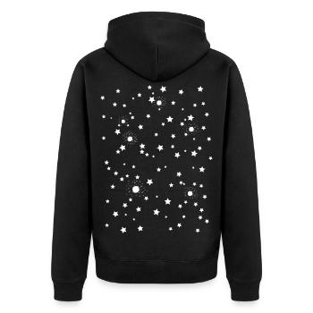 Starry Sky Space Stars - Unisex Premium Organic Zip Hoodie - black - Back - Nico (187cm)