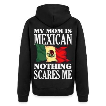 Mexiko Stolz & Heimat Mexikaner Mexico Flagge - Unisex Premium Bio Zip Hoodie - Schwarz - Hinten - Nico (187cm)