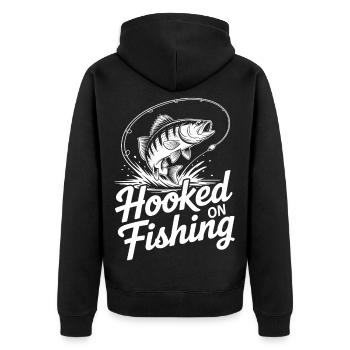 Accroché au saut de poisson - Veste à capuche bio Premium Unisexe - noir - Dos - Nico (187cm)