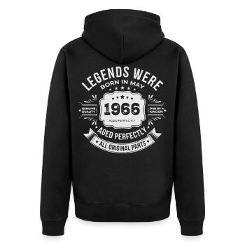 May 1966 Gift 60 Birthday May 1966 - Unisex Premium Organic Zip Hoodie - black - Back - Nico (187cm)
